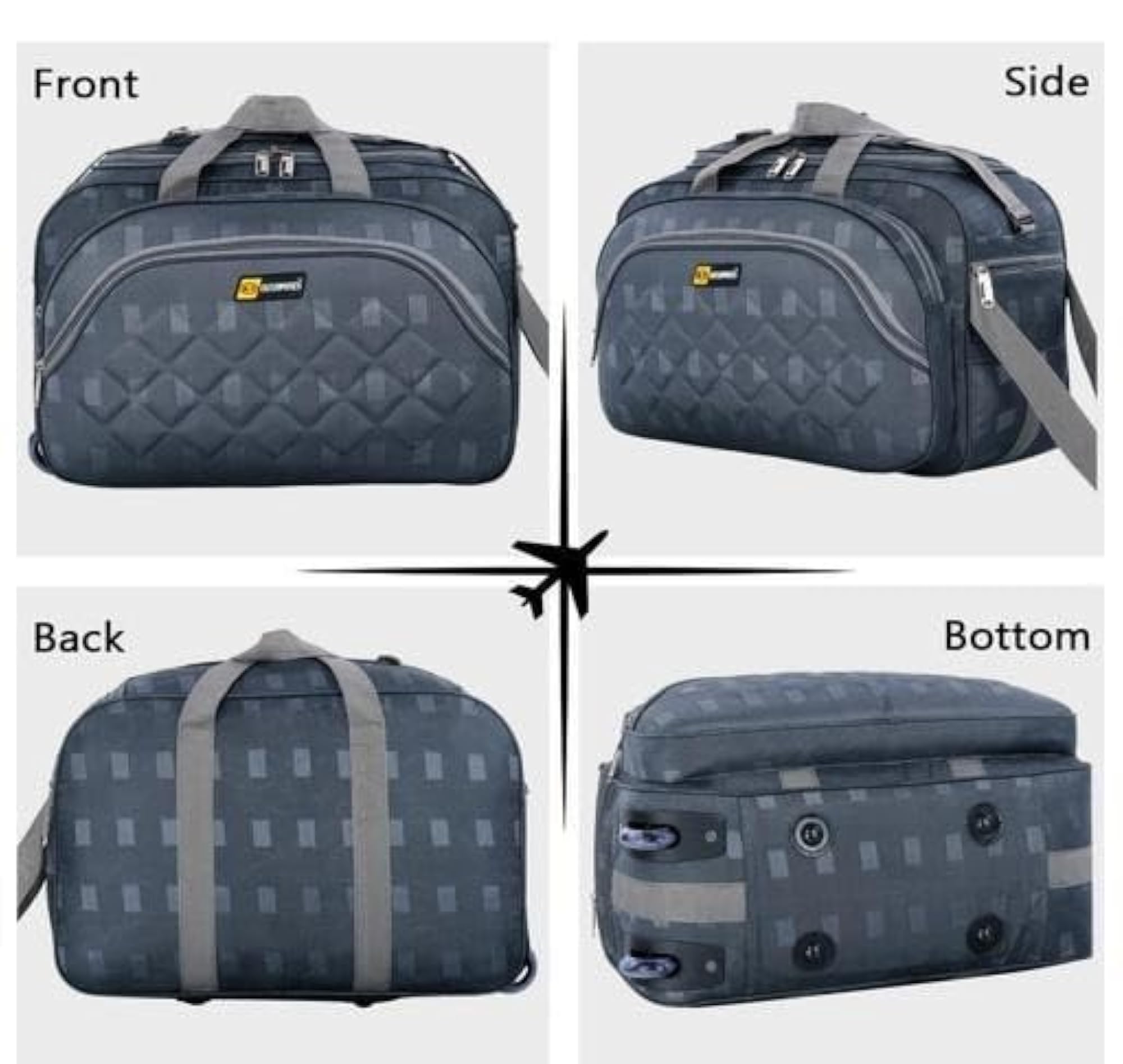 45L Expandable Waterproof Polyester Travel Duffel Bag with Wheels